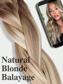 自然金blonde Balayage 蝴蝶髮束接髮 100% Remy 真人髮 不可見薄 PU 孔洞 Genius Weft 可裁剪 不糾結 輕量 縫接 微珠接髮 柔軟直髮 陽光吻痕挑染髮束 全長可選 - S8/22/8 - 查看 4