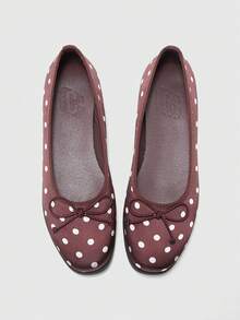 CUCCOO BIZCHIC Sepatu datar nyaman modis wanita Mary Jane motif polkadot - MultiWarna - View 2