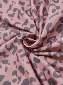 LUMIGAL Women's Leopard Print Sleeveless Half-Zip Pink Leopard Print Sweatshirt Vacation Summer Sexy - Pink - View 7