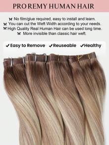 自然金blonde Balayage 蝴蝶髮束接髮 100% Remy 真人髮 不可見薄 PU 孔洞 Genius Weft 可裁剪 不糾結 輕量 縫接 微珠接髮 柔軟直髮 陽光吻痕挑染髮束 全長可選 - S8/22/8 - 查看 7