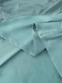 SHEIN Sovereign Charm 女款抽繩連帽休閒百搭日常運動運動衫 - 天藍色 - 查看 7