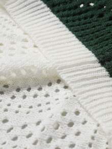 Chillumni Men's Colorblock Casual Daily Wear Long Sleeve Sweater - Dark Green - View 5