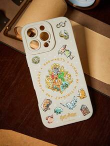 HARRY POTTER X SHEIN Cartoon Pattern White Skin-Sensitive Mobile Phone Case, Anti-Drop Protective IPhone11-17 Mobile Phone Case. - Multicolor - View 2