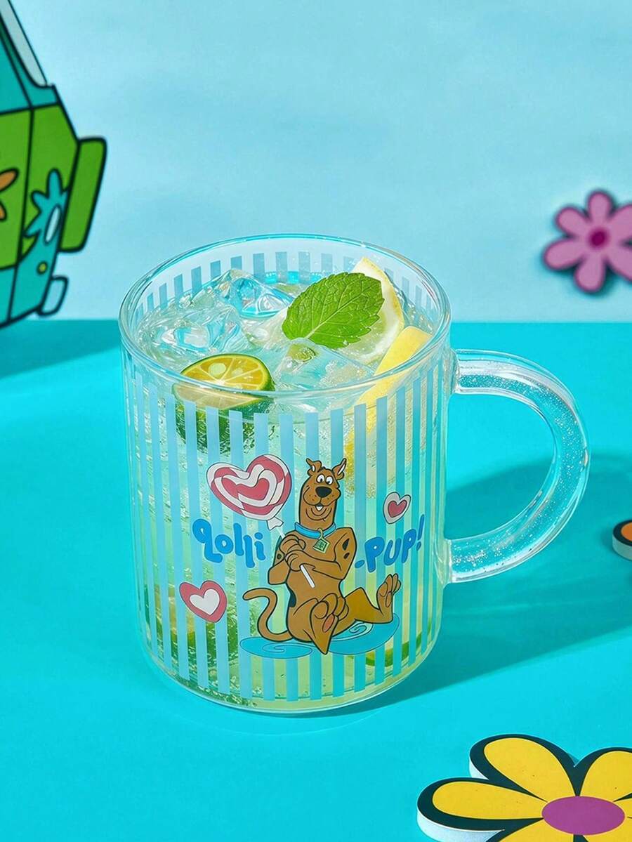 SCOOBY-DOO X Joivida 18.65盎司 530ml 大容量玻璃杯,附可愛蝴蝶結與貓咪圖案,適用於咖啡、牛奶、果汁等冷熱飲 - 無色 - 查看 1