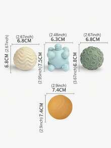 MINKOJA Multi-Pack Optional Sensory Balls Number Embossed Stacking Blocks Animal Shaped Pieces Early Growth Cognitive Toy Hand Coordination Training Indoor Activity Birthday Gift - Multicolor - View 4