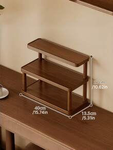 1 kệ lưu trữ để bàn 3 tầng phong cách retro bằng gỗ tự nhiên, kệ lưu trữ đa năng trên mặt bàn, phù hợp đựng văn phòng phẩm, sách, tách trà và cốc nước, kệ đựng gia vị nhà bếp dung tích lớn - Nhiều màu - Xem 5