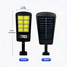 Paweinuo Ultra-Bright 320 LED Solar Street Light With Remote Control - Motion Sensor Wall & Garden Light For Outdoor Lawns And Pathways, ABS Construction - Black - View 12