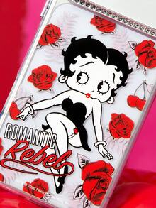 Betty Boop x SHEIN 卡通圖案透明鑲鑽手機殼 防摔保護 11-17 手機殼 - 彩色 - 查看 7