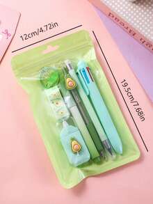 POKOJA LAND New 7-In-1 Stationery Set With Highlighter And Eraser Etc. Functional Supplies Kit Office Desk Set, Home Office, Work Supplies - Multicolor - View 3
