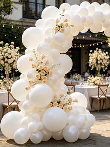 MINKOJA 5/10/12/18 Inch Multi-Color Latex Helium Round Balloons, Great For Birthday Wedding Anniversary Bridal Shower Graduation Gender Reveal Baptism New Year Holiday Party Decorations - White - View 4