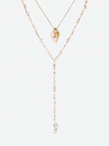 Opalesca 女款珠飾首飾套組，老錢風，串珠，婚禮/新娘配件，仙女風，珍珠，適合媽媽/女性/女孩/母親，優雅，高級，經典，水晶串珠，婚禮/新娘配件，仙女風，珍珠，適合媽媽/女性/女孩/母親，優雅，高級，花朵，水晶，金色，復活節，旅行/海灘/度假，波希米亞風 - 金黃色 - 查看 8
