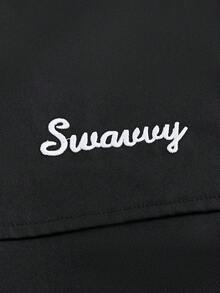 SWAVVY Spring/Autumn Casual Colorblock Striped Men's Jacket - Black - View 6