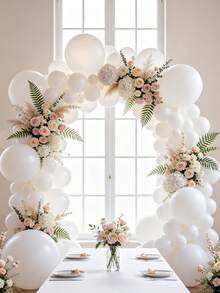 MINKOJA 5/10/12/18 Inch Multi-Color Latex Helium Round Balloons, Great For Birthday Wedding Anniversary Bridal Shower Graduation Gender Reveal Baptism New Year Holiday Party Decorations - White - View 3