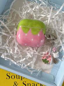 Ins Sweet Pink Strawberry Silicone Case Compatible With Apple 2 3 4 Pro 2nd Gen. Cute Drop Protection Cover With Keychain For Girls. - Pink - View 5