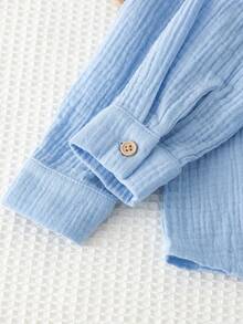 2pcs Baby Boys Denim Suits, Trousers, Long Sleeve Top, New Fall Looks, Back To School, Cotton, Co Ord - Multicolor - View 4