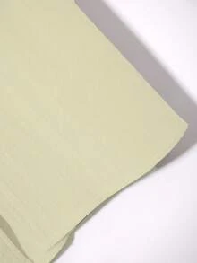 Manfinity RSRT 2件組男士夏季純色鈕扣襯衫與短褲兩件套，度假穿搭 - 米色 - 查看 3
