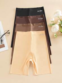 SHEIN 女款字母印花休閒日常穿著短褲 4件/包 - 彩色 - 查看 4
