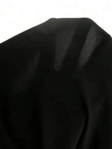 SHEIN 2件組 青少年女孩夏季新款休閒針織純色修身背心上衣與梭織百搭二合一裙褲，適合日常休閒、外出、度假、派對 - 黑色 - 查看 5