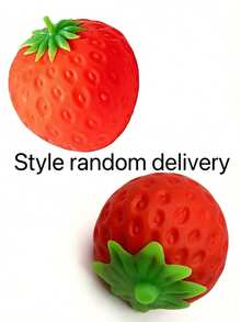POKOJA LAND 1pc Jumbo Squishy Stress Relief Toy, Simulated Strawberry Powder Fruit Squeeze Decompression Gadget - Multicolor - View 4