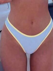 Swim Mod 2026 Spring/Summer Contrast Color Trim Bikini Two Pieces Swimwear - Multicolor - View 3