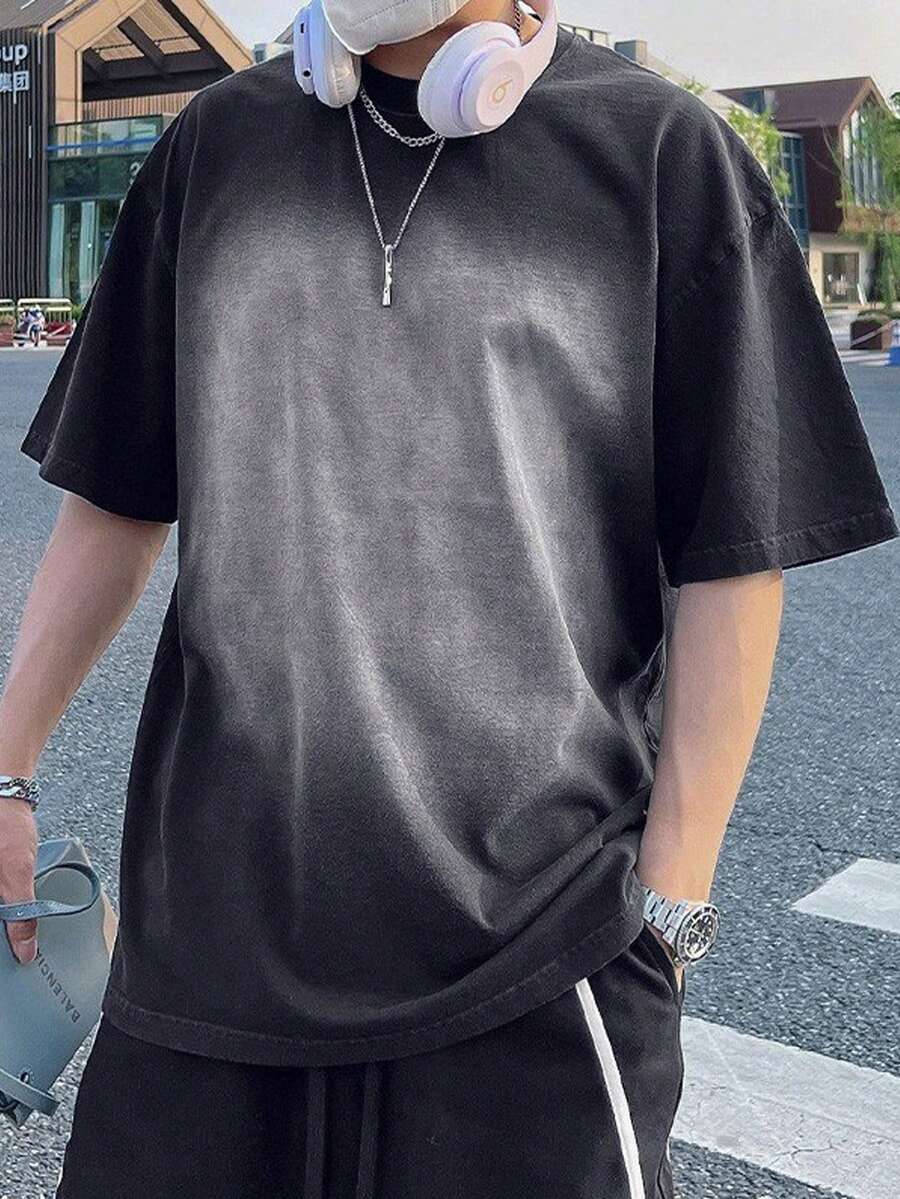 Resyla Men 男士復古染花短袖T恤,夏季男裝 - 彩色 - 查看 1