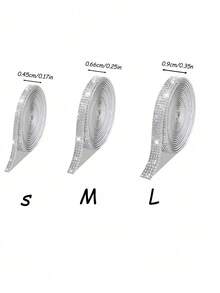 3 Rolls Self-Adhesive Rhinestone Sticker For DIY Decoration, Glitter Ribbon Sticker With Drill Crafts, …Home Decoration/Gift Decoration - multicolor - View 3