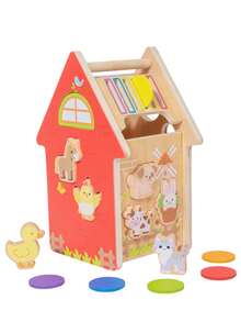 MINKOJA Wooden Farm Matching House Toy Set, Animal, Color And Shape Matching Game, Birthday & Christmas Gift For Boys And Girls Ages 2+ - Multicolor - View 11