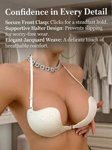 Women's Nipple Cover Invisible Bra Strapless Bra Backless Bra Invisible Push-Up Bra Invisible Push-Up Bra For Summer Wedding Beach And Holidays. - Beige - View 5