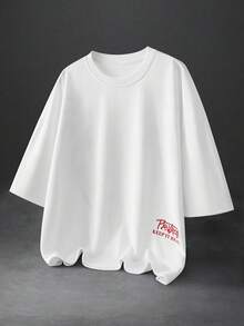PAVTROS Men's Letter Print Casual Daily Short Sleeve T-Shirt - White - View 6