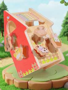 MINKOJA Wooden Farm Matching House Toy Set, Animal, Color And Shape Matching Game, Birthday & Christmas Gift For Boys And Girls Ages 2+ - Multicolor - View 4