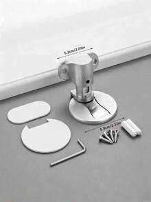 1pc/2pcs Invisible Magnetic Door Stop, Adjustable Door Stop, Magnetic Door Stop, Suitable For Bedroom, Living Room, Bathroom, Magnetic Door Stop, No Need To Drill Door Stop (Silver) - silver - View 3