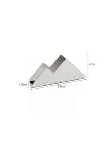 Cirelle 1pc Gold/Silver Stainless Steel Napkin Holder, Creative Mountain-Shaped Paper Napkin Dispenser, Metal Tissue Stand For Kitchen, Dining Table, Restaurant - Multicolor - View 9