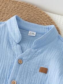 2pcs Baby Boys Denim Suits, Trousers, Long Sleeve Top, New Fall Looks, Back To School, Cotton, Co Ord - Multicolor - View 5