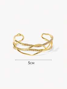 Opalesca Gold Geometric Double Wrap Ladies Bracelet - Gold - View 8