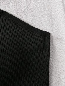 SHEIN Kids Dozemod 青少年女孩簡約加厚防滑抹胸上衣 3件組 聚酯纖維 隨意混搭好打理柔軟套裝 - 淺灰色 - 查看 4