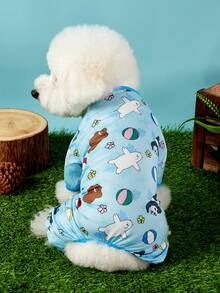 We Bare Bears X PETSIN 2件組可愛泰迪熊好友海灘排球冰淇淋海星寵物連身衣 度假風 柔軟透氣防掉毛寵物衣 - 彩色 - 查看 3