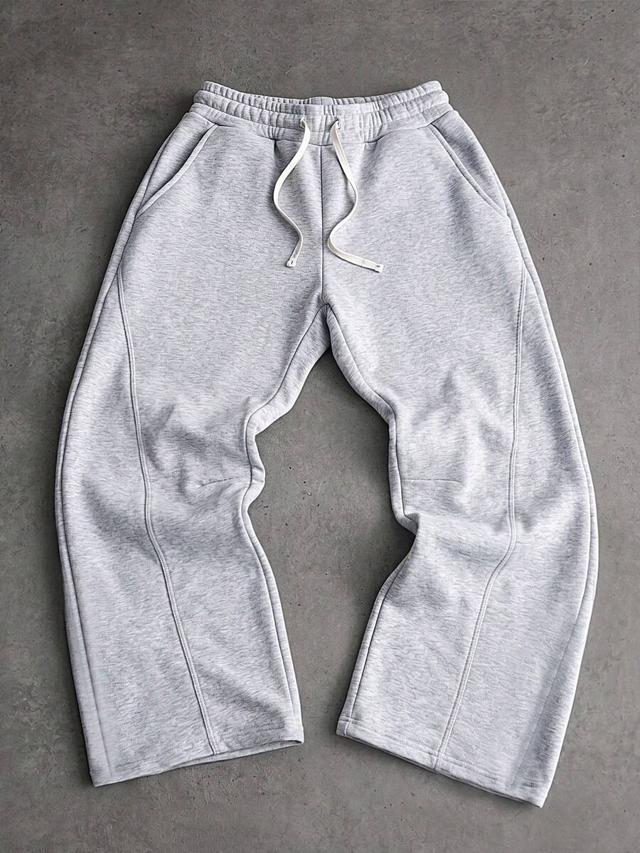 Major Grit Men's Drawstring Waist Casual Versatile Daily Wear Sweatpants - Light Grey - View 1