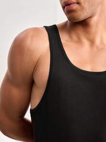 Driftmere Men's Muscle Shaping Fitness Sleeveless Tank Top, Bodybuilding Sports Vest Black Summer - Black - View 6
