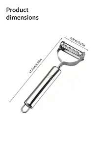 3件組 2合1 不鏽鋼水果削皮器 磨泥器 蔬菜切片器 廚房配件 家用廚房用具 - 銀色 - 查看 9