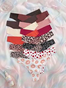 Nora Wilde 13pcs Women's Seamless Sexy Daily Triangle Panties - Multicolor - View 1