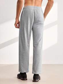 Driftmere Men's Drawstring Waist Loose Wide Leg Casual Sweatpants, Autumn/Winter Spring Sports Fall - Light Grey - View 2