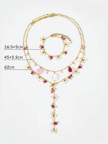 Opalesca Juegos de joyas para mujer, atuendos, dinero antiguo, cuentas, accesorios de boda/novia, Fairycore/Hada, perla, flor, otoño/invierno, para mamá/mujer/niña/madre, elegante, premium, Día de San Valentín, regalo - Multicolor - Ver 10