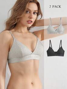 Ocili Set de 2 sostenes de mujer con insertos de copa, copas triangulares - Multicolor - Ver 1