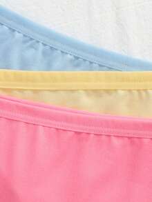 SHEIN 5 piezas de ropa interior triangular de colores surtidos aleatorios, de moda simple, suave y cómoda para uso diario para niñas - Multicolor - Ver 4