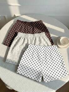 SHEIN EZwear 3件組舒適女款短款休閒短褲，梭織布料，適合日常穿著，迷彩印花短褲套裝 - 彩色 - 查看 2