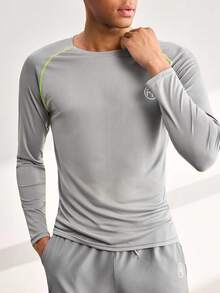 Driftmere Boyfriend Style Men Shorts Set Boyfriend Style Men Contrast Panel Sports Set, Athletic Suit, Tracksuit Workout Gym Set , Lightweight - Grey - View 4