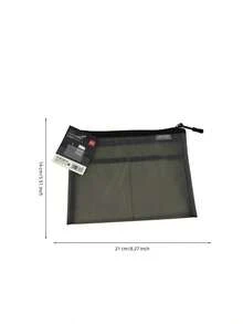 Haus Hana 1/2pcs A5 Transparent Mesh Zipper File Bag, Lightweight Nylon Document Pouch, Semi-Clear Grid Folder Organizer For School, Office, Stationery, Receipts, Homework, Travel Papers & Desk Storage - multicolor - View 12