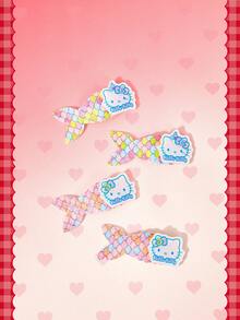 HELLO KITTY AND FRIENDS | SHEIN 4Pcs Sequined Fishtail Mermaid Hairpin Edge Clip Bangs Clip - Multicolor - View 2