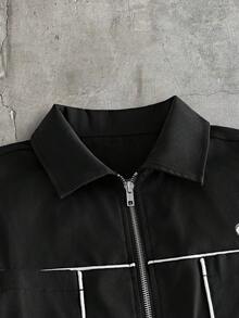 AXEPEAK Men's Short Sleeve Shirt And Long Pants Set - Black - View 4