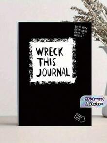 《Destroy This Journal》撕頁式壓力釋放筆記本，包含趣味挑戰，放鬆減壓焦慮日記，頁數不固定，抽拉式設計，軟封面，適合成人、學生與治療師 - 多色 - 查看 1